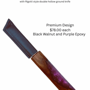 Premium Perrico Handle with Double Hollow Ground Blade (Black Walnut and Epoxy) 7